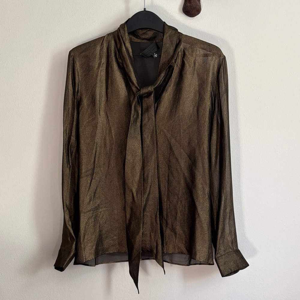 Nili Lotan Metallic Gold Blouse